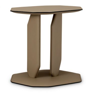 Maurizio Brown Leather Side Table