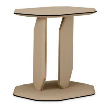 Maurizio Light Brown Leather Side Table