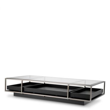 Roxton Coffee Table Stainless Steel and Black