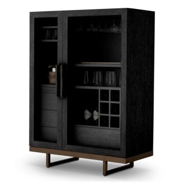 Connaught Bar Cabinet Charcoal Oak