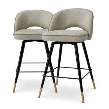 Cliff Mayer Silver Counter Stool Set of 2