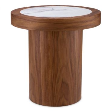 Presedio Side Table Walnut / Bianco Lilac Marble