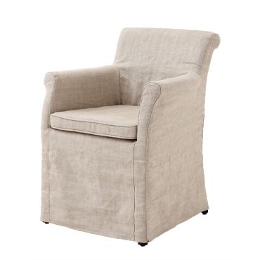 Tampa Off White Linen Dining Chair