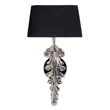 Beau Site Nickel Wall Lamp with Black Shade