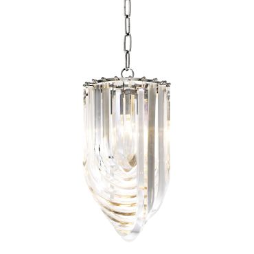 Murano Nickel Acrylic Long Small Chandelier