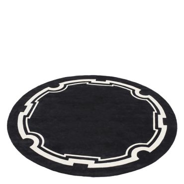 Palazzo Black & Off White Round Rug