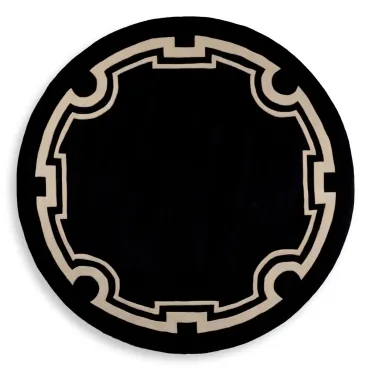 Palazzo Black & Off White Round Rug