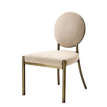 Scribe Dark Brass & Greige Velvet Dining Chair