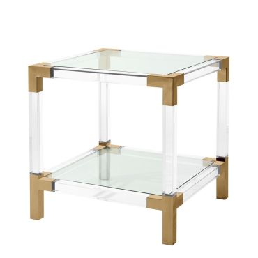 Royalton Acrylic & Brass Side Table