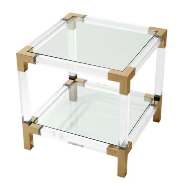 Royalton Acrylic & Brass Side Table