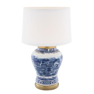 Chinese Blue Table Lamp 