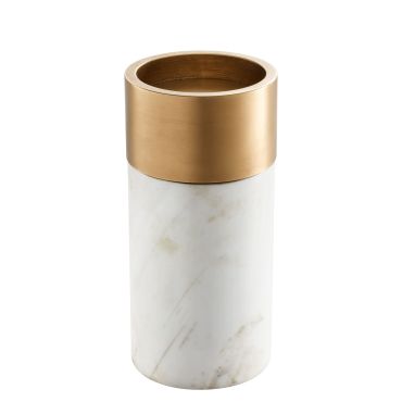 Sierra Brass & Marble Candle Holders -  Set of 3 