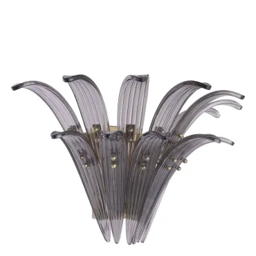 Italo Brushed Brass & Smoked Glass Wall Lamp