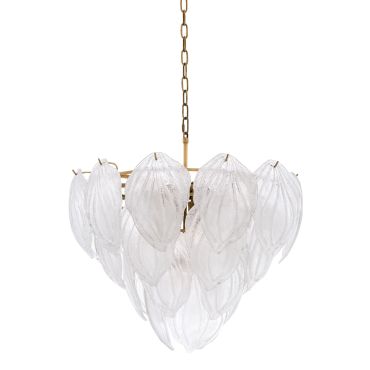 Novida Antique Brass & Frosted Glass Chandelier