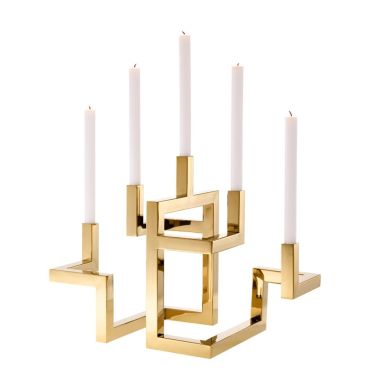Skyline Brass Candle Holder