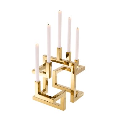 Skyline Brass Candle Holder
