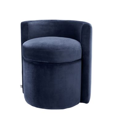 Arcadia Savona Midnight Blue Velvet Stool