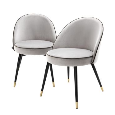 Cooper Roche Light Grey Velvet Dining Chairs - Set of 2