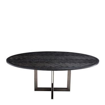 Melchior Charcoal Oak Oval Dining Table