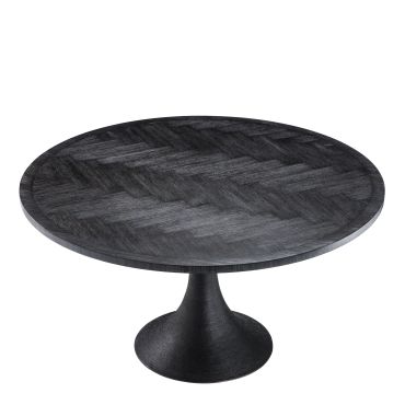 Melchior Charcoal Oak Round Dining Table