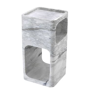 Adler White Marble Side Table