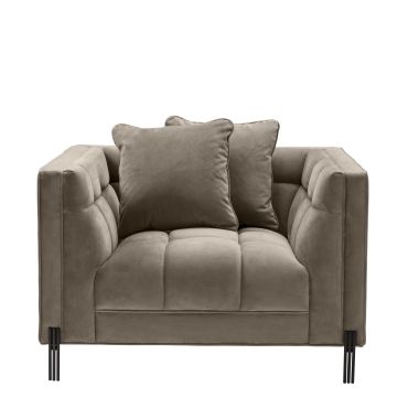 Sienna Savona Greige Velvet Armchair