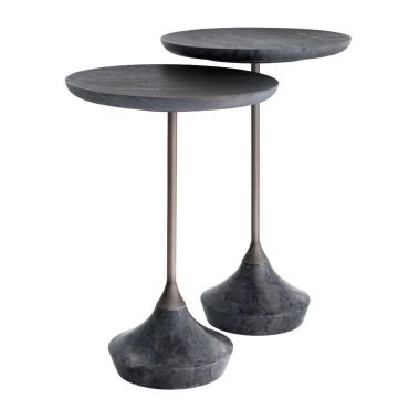 Puglia Grey Marble Side Table - Set of 2