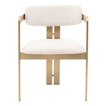 Donato Boucle Cream & Brushed Brass Dining Chair