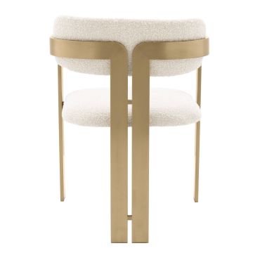 Donato Boucle Cream & Brushed Brass Dining Chair