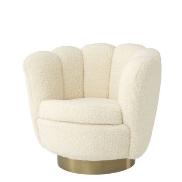 Mirage Faux Shearling Swivel Armchair