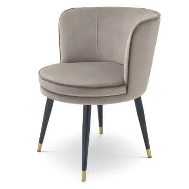 Grenada Savona Greige Velvet Swivel Dining Chair