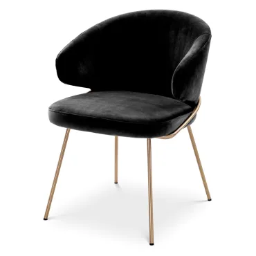 Kinley Savona Dark Grey Velvet Dining Chair