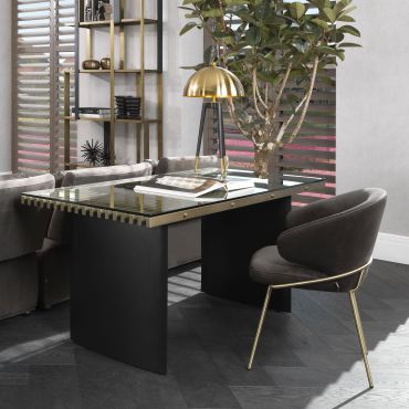 Kinley Savona Dark Grey Velvet Dining Chair 