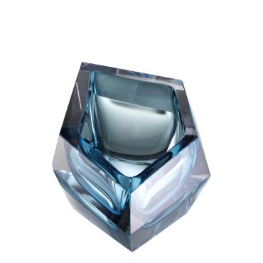 Alma Blue Crystal Glass Bowl