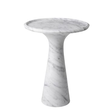 Pompano Carrara Marble Low Side Table