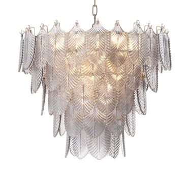 Verbier Small Light Brushed Brass & Smoked Glass Chandelier
