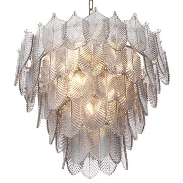 Verbier Small Light Brushed Brass & Smoked Glass Chandelier