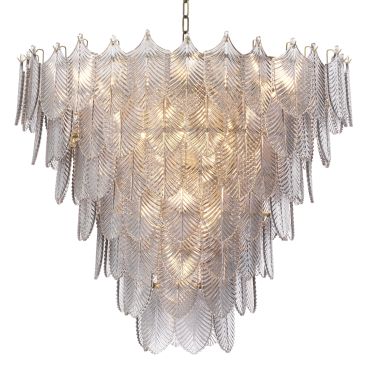 Verbier Large Light Brushed Brass & Smoked Glass Chandelier