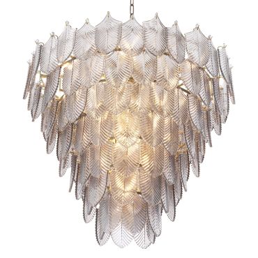 Verbier Large Light Brushed Brass & Smoked Glass Chandelier