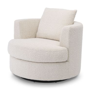 Felix Boucle Cream Swivel Amchair