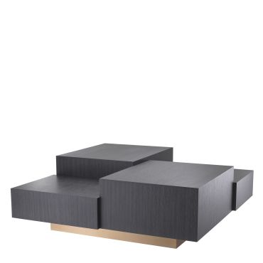 Nerone Charcoal Grey Oak & Brushed Brass Coffee Table