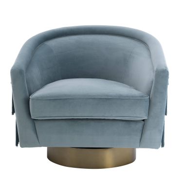 Le Vante Savona Blue Velvet Swivel Chair