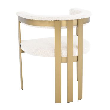 Clubhouse Boucle Cream & Brass Dining Chair 