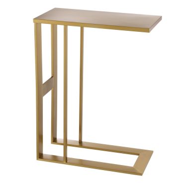 Pierre Brushed Brass Side Table 