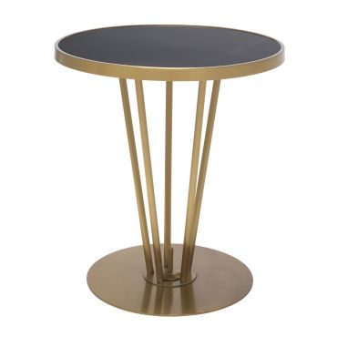 Horatio Brushed Brass & Honed Black Marble Side Table