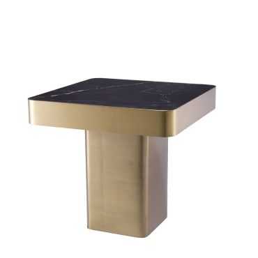 Luxus Brushed Brass & Ceramic Side Table