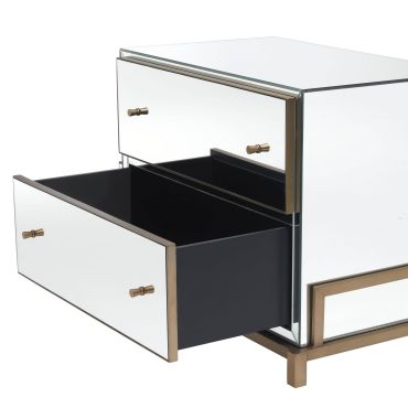 Clarington Mirror Glass Bedside Table