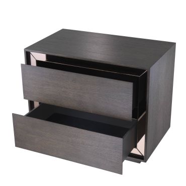Cabas Mocha Straight Oak Veneer Bedside Table