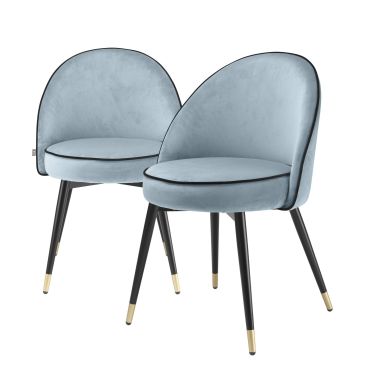 Cooper Savona Blue Velvet Dining Chair - Set of 2
