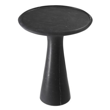 Pompano Honed Black Marble Low Side Table